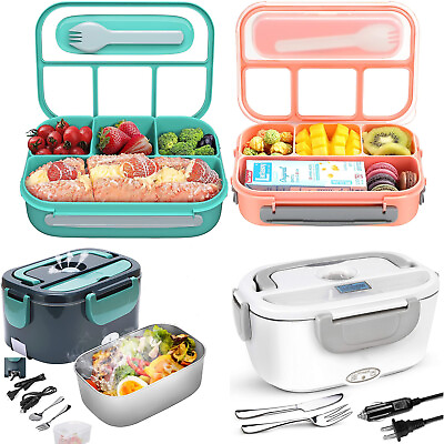 #ad 2 in 1 Electric Heating Lunch Box Portable for Car Office Food Warmer Container $13.99