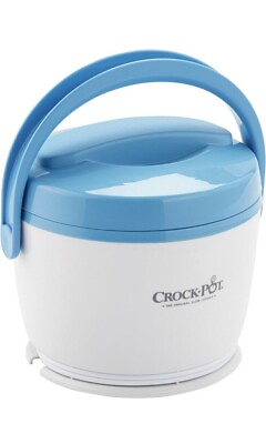 #ad Crock Pot Lunch Crock Travel Food Warmer White Blue 20oz Slow Cooker $24.99