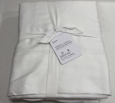 #ad New Pottery Barn Queen Size White Tencel Lyocell Sheet Set $94.00