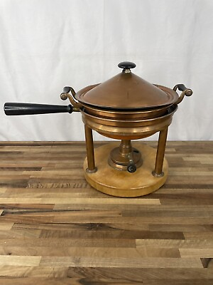#ad #ad Antique S. Sternau Copper Chafing Warming Dish Double Boiler No 865 Burner Stand $56.69