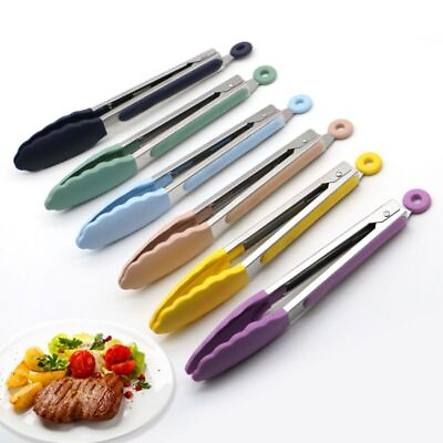 #ad Stainless Steel Barbecue Food Tongs Salad Tongs Cooking Tongs Utensil Tong $8.03