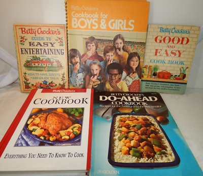 #ad 5 Vintage Lot Betty Crocker Cookbooks New Good amp; Easy Boys amp; Girls Do Ahead $11.95