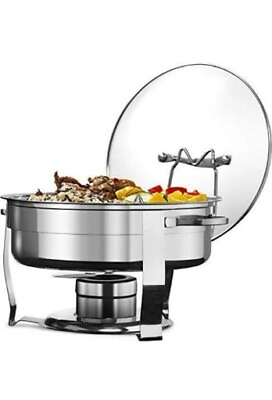 #ad Stainless Steel Chafing Dish Buffet Set Glass Viewing Lid For Parties 4.5 Qt $80.00