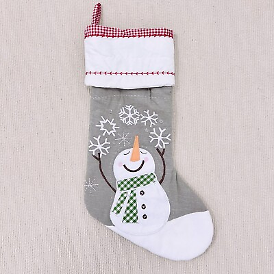 Pottery Barn Kids Snowman with Snowflakes Quilted Christmas StockingNo Monogram $11.00