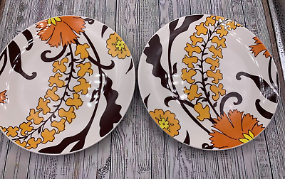 #ad Pottery Barn Graphic Harvest Set of 2 Salad Plate Fall Dessert Plates 8.25quot; $24.99