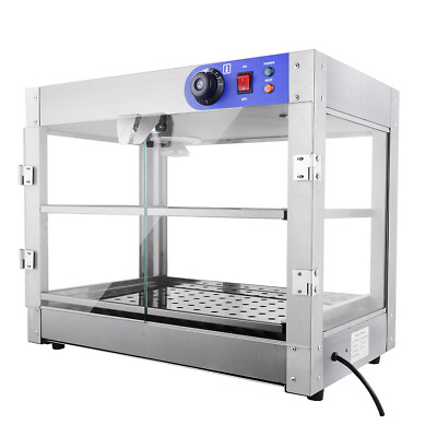 2 Tier 3 Food Warmer Stainless Steelamp;Tier Pizza Food Display Cabinet Heater Case $407.99