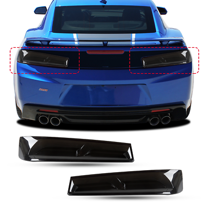 Tail Light Cover Smoked Rear Light Guard Trim For Chevrolet Camaro 2016 2018 $78.99