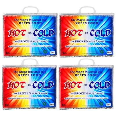 Jay Bag Large Insulated Bag Magic Keeps Food Hot Cold Frozen 16in x 20in 4 Pack $20.95