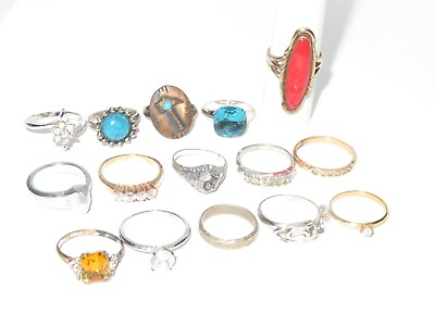 #ad Jewelry Lot Vintage Ring Rings Costume Cocktail Cluster amp; More Ladies 993V $17.99