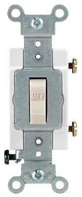 #ad Leviton CS120 2TS Light Almond 20A 277V 1 Pole Toggle AC Quiet Switch 4.06 H in. $9.36
