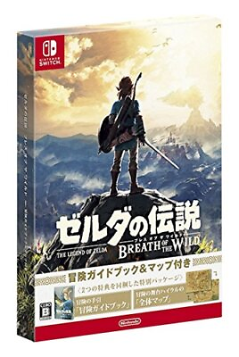 #ad The Legend of Zelda Breath Wild Adventure Guidebook with and Map Switch Used $71.99