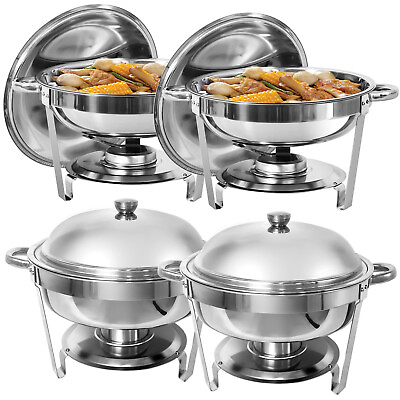 #ad Round Chafing Dish Buffet Set 6Qt Stainless Steel Buffet Servers and Warmers $55.99