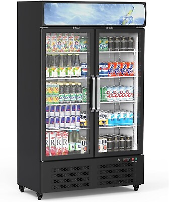 #ad #ad Commercial Glass 2 Door Beverage Refrigerator Cooler Merchandiser 25 Cu. Ft Bar $1766.99