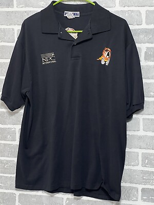 #ad NPC International Pizza Hut Mens Large Black Embroidered Polo Preowned $10.46
