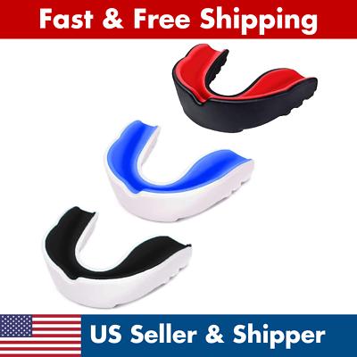#ad Kids Youth Mouth Guard 3 Pack Football Sport Braces Mouthguards Boys Boxing MMA $10.99