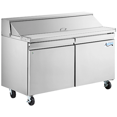 #ad 60quot; 2 Door Stainless Steel Refrigerated Sandwich Salad Prep Table $2981.35