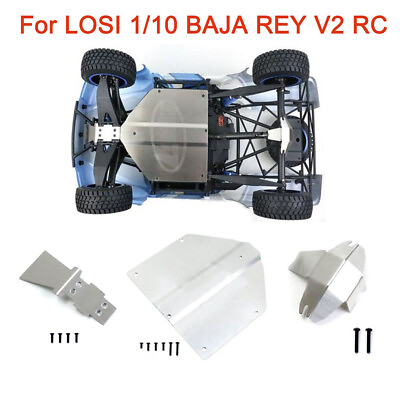 #ad For 1:10 LOSI BAJA REY V2 RC Metal Front Chassis Rear Axle Full Guard Plate $10.44