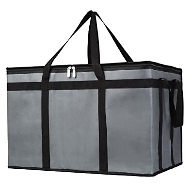 Insulated Food Delivery Bag XXXL Insulated Reusable Grocery Cooler Hot Tote Bag $23.67