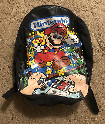 #ad Vintage 1988 Nintendo Of America Mario Backpack 10.5quot; x 14quot; Rare VHTF $125.00