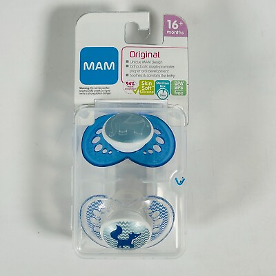 #ad Mam Pacifier Original w Sterilizer Case Orthodontic Toddler 16 Months Unixsex $8.95