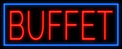 #ad 24quot;x12quot; Neon Sign Buffet Food Light Lamp Glass Tube Workshop Garage Collection $221.30