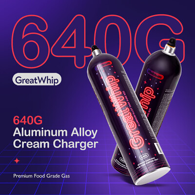Whipped Cream Charger 640g Tank Aluminum Cannister GreatWhip Excellent Taste $157.50