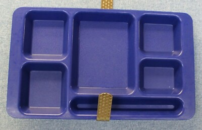 #ad #ad 1 Blue Cambro 6 Compartment Cafeteria Trays Camping Picnic Lunch Day Care $5.00