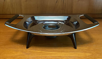 Vintage Chafing Dish BASE ONLY 7.5” Square Stainless Steel Tripod Chafer. $20.00