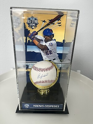#ad Yoenis Cespedes Autograph Baseball And 2016 All Star Display New York Mets ⚾️ $250.00
