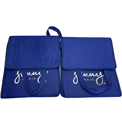 JENNY CRAIG Blue Delivery Grocery Food Insulated Cooler Shopper Bag Zipper Pair $24.99