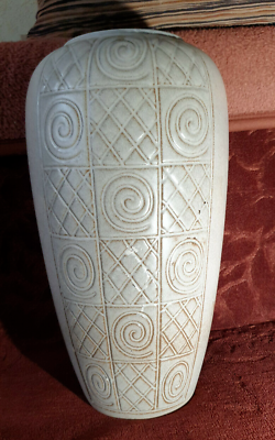 Vintage West Germany large Big Floor vase pottery porcelain ceramic handmade $160.00