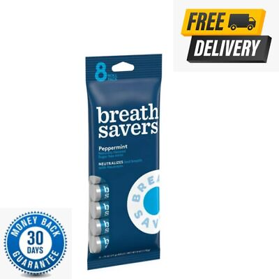 #ad Breath Savers Peppermint Sugar Free Breath Mints Rolls 0.75 Oz 8 Count $8.69