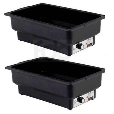 #ad 2 PACK Electric Fuel Chafer Chafing Dish Steam Full Food Water Pan Table Warmer $219.00