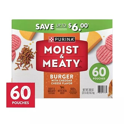 #ad #ad Purina Moist amp; Meaty Dog Food Burger w Cheddar Cheese Flavor 6 oz. 60 ct. $34.45