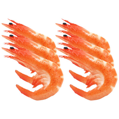 #ad #ad 6pcs Plastic Shrimp Toy Sea Life Figurines Pretend Food Bath Toys $11.84