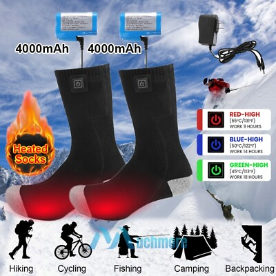 #ad Washable Unisex Electric Heated Socks Winter Foot Warmer w Rechargeable Battery $39.71
