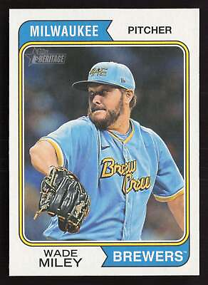 #ad Wade Miley 2023 Topps Heritage High #703 Brewers c {1214 $2.99