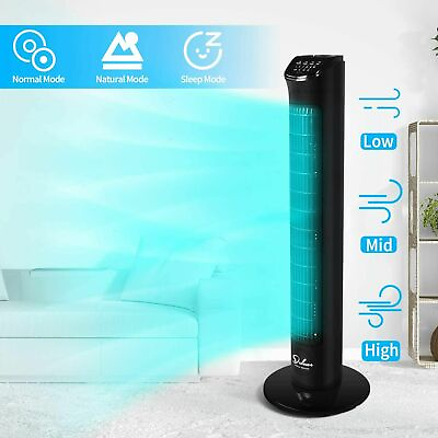 Simple Deluxe 32’’ Electric Oscillating Tower Fan Bladeless with Remote Control $40.29