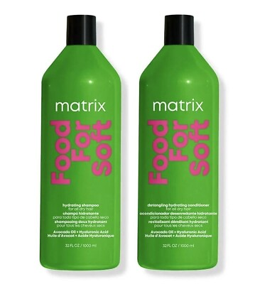 #ad Matrix Food For Soft Hydrating Shampoo amp; Detangling Conditioner 32oz set *Sealed $60.77