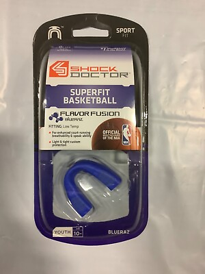 #ad Shock Doctor Superfit Basketball Youth 10 Flavor Fusion Mouth Guard Blueraz $6.99