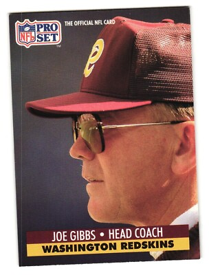 1991 Pro Set #324 Joe Gibbs HC Washington Redskins $2.99