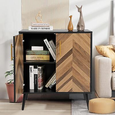 #ad Modern Sideboard Buffet Long Coffee Bar Credenza Storage Cabinet With 2 Doors $89.99