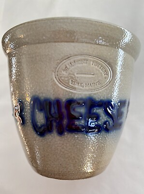 1988 Beaumont Pottery Salt Glazed Cobalt Blue “Cheese” 4” Crock York Maine $28.00