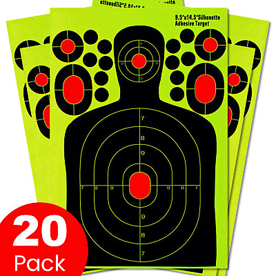 #ad 20pcs Shooting Targets Reactive Splatter Range Gun Rifle Pistol Paper Target $13.99