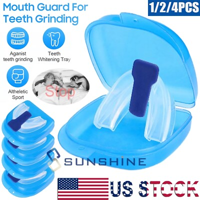 #ad 1 2 4PCS Snoring Stopper Mouth Guard Anti Teeth Grinding Resuable Mouthpiece $16.99