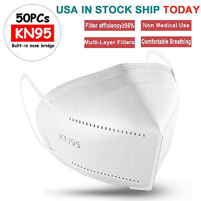 50pcs KN95 5 Layers Disposable Face Masks Protective Cover Respirator Anti PM2.5 $6.99