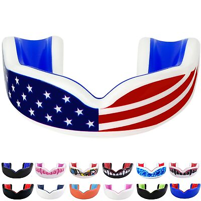 #ad USA Flag Mouth Guard for Kids Youth American Flag Sports Mouthpiece for Fla... $25.57