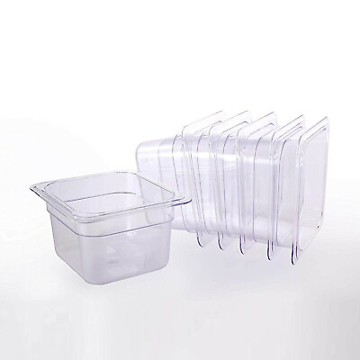 #ad #ad Hakka 6 Pack 1 6 Size Plastic Steam Prep Table Food Pan 2.5quot; Deep Polycarbonate $35.27