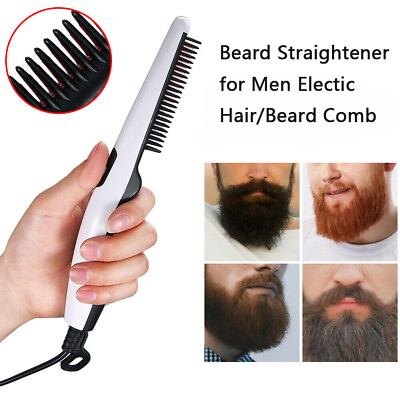 Professional Beard Straightener Styling Brush Electric for Men#x27;s Hair Beard Comb $8.98