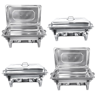 4 Pack 8QT Chafing Dish Buffet Set Stainless Steel Chafer for Catering $117.99
